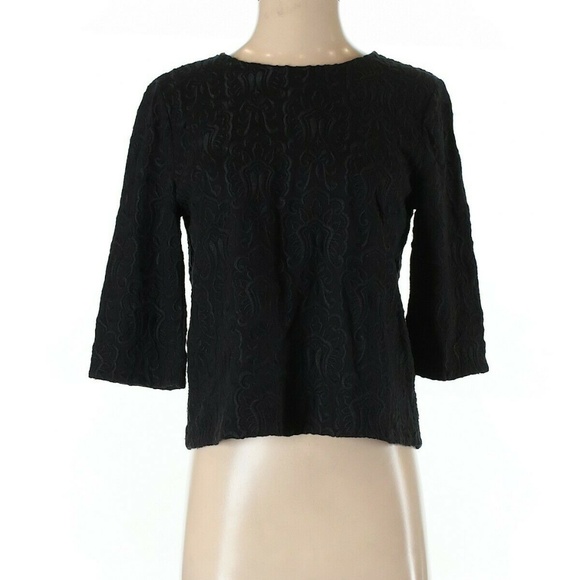 J. Crew Tops - J. Crew Black 3/4 Sleeve Top Size S